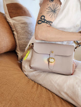 Load image into Gallery viewer, Putty Grey Embossed Small Crossbody Flap Messenger Bag
