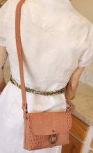 Load image into Gallery viewer, Mauve Pink Embossed Small Crossbody Messenger Bag
