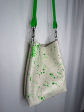 Load image into Gallery viewer, Neon Green Splatter Leather Crossbody Bag
