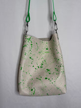 Load image into Gallery viewer, Neon Green Splatter Leather Crossbody Bag
