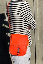 Load image into Gallery viewer, Neon Orange Flap Crossbody Bag
