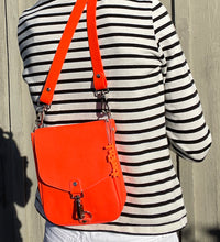 Load image into Gallery viewer, Neon Orange Flap Crossbody Bag
