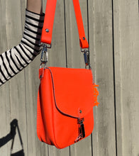 Load image into Gallery viewer, Neon Orange Flap Crossbody Bag
