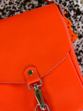 Load image into Gallery viewer, Neon Orange Flap Crossbody Bag
