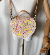 Load image into Gallery viewer, Splatter Leather Round Flap Shoulder Bag
