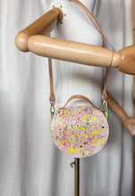 Load image into Gallery viewer, Splatter Leather Round Flap Shoulder Bag
