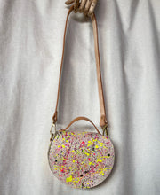 Load image into Gallery viewer, Splatter Leather Round Flap Shoulder Bag
