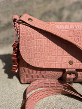 Load image into Gallery viewer, Mauve Pink Embossed Small Crossbody Messenger Bag
