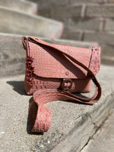 Load image into Gallery viewer, Mauve Pink Embossed Small Crossbody Messenger Bag
