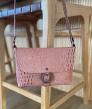 Load image into Gallery viewer, Mauve Pink Embossed Small Crossbody Messenger Bag
