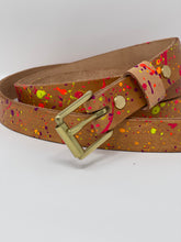 Load image into Gallery viewer, Le Belt 1&quot; Classic Leather Belt - Le Splat Neon Multi Edition
