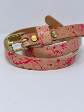 Load image into Gallery viewer, Le Belt 3/4&quot; Classic Leather Belt - Le Splat Neon BB Pink Edition
