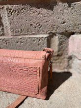 Load image into Gallery viewer, Mauve Pink Embossed Small Crossbody Messenger Bag
