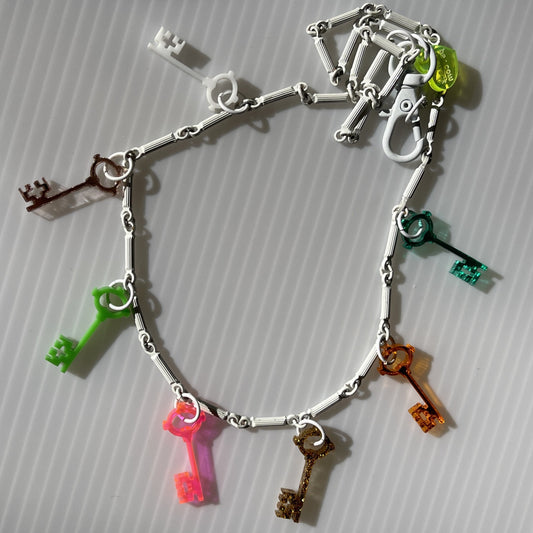 Fantastic Plastic Rainbow Dollhouse Key Necklace - One Of A Kind!